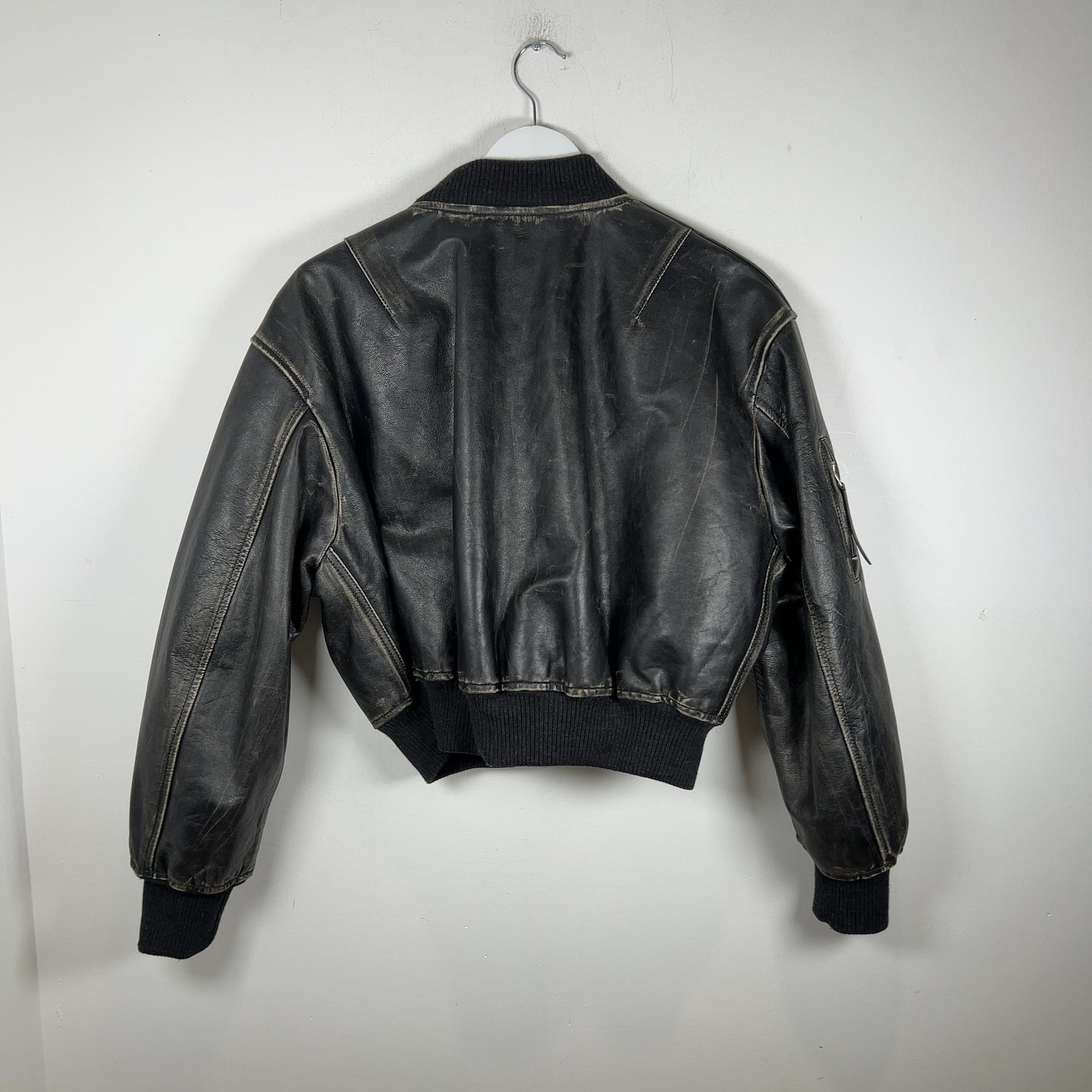 Acne Studios Aged Leather Bomber Jacket