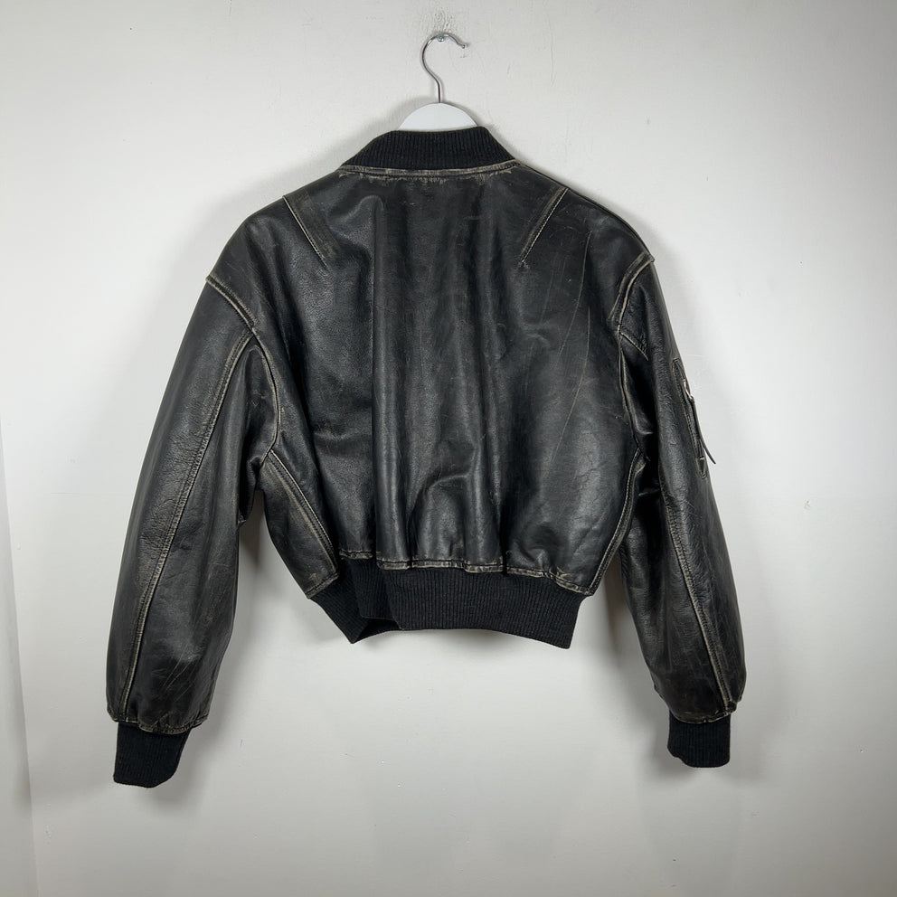 Acne Studios Aged Leather Bomber Jacket
