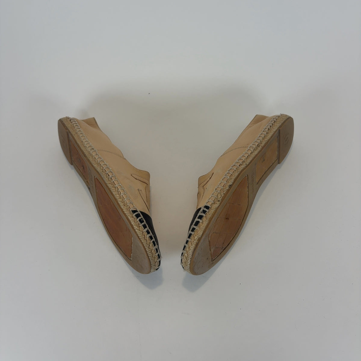Chanel Leather Logo Espadrilles Flats