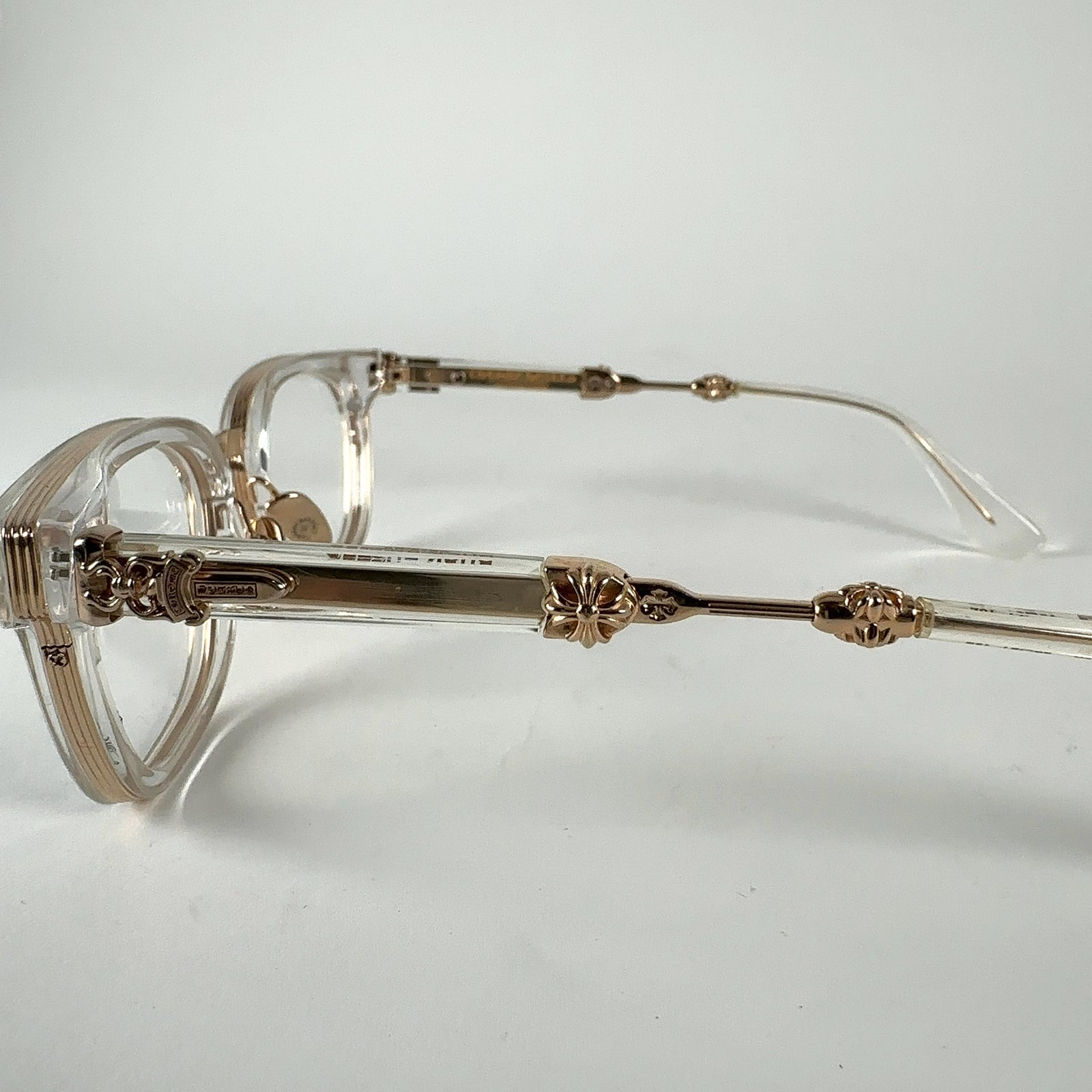 Chrome Hearts 'Duck Butter' Gold/Clear Frame Glasses