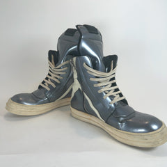 Rick Owens Metallic Geobasket Hightop Sneakers