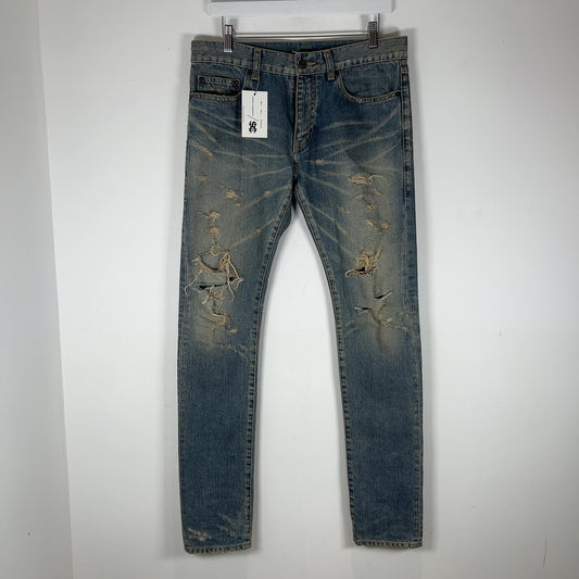 Saint Laurent Distressed Lightwash Skinny D02 Jeans