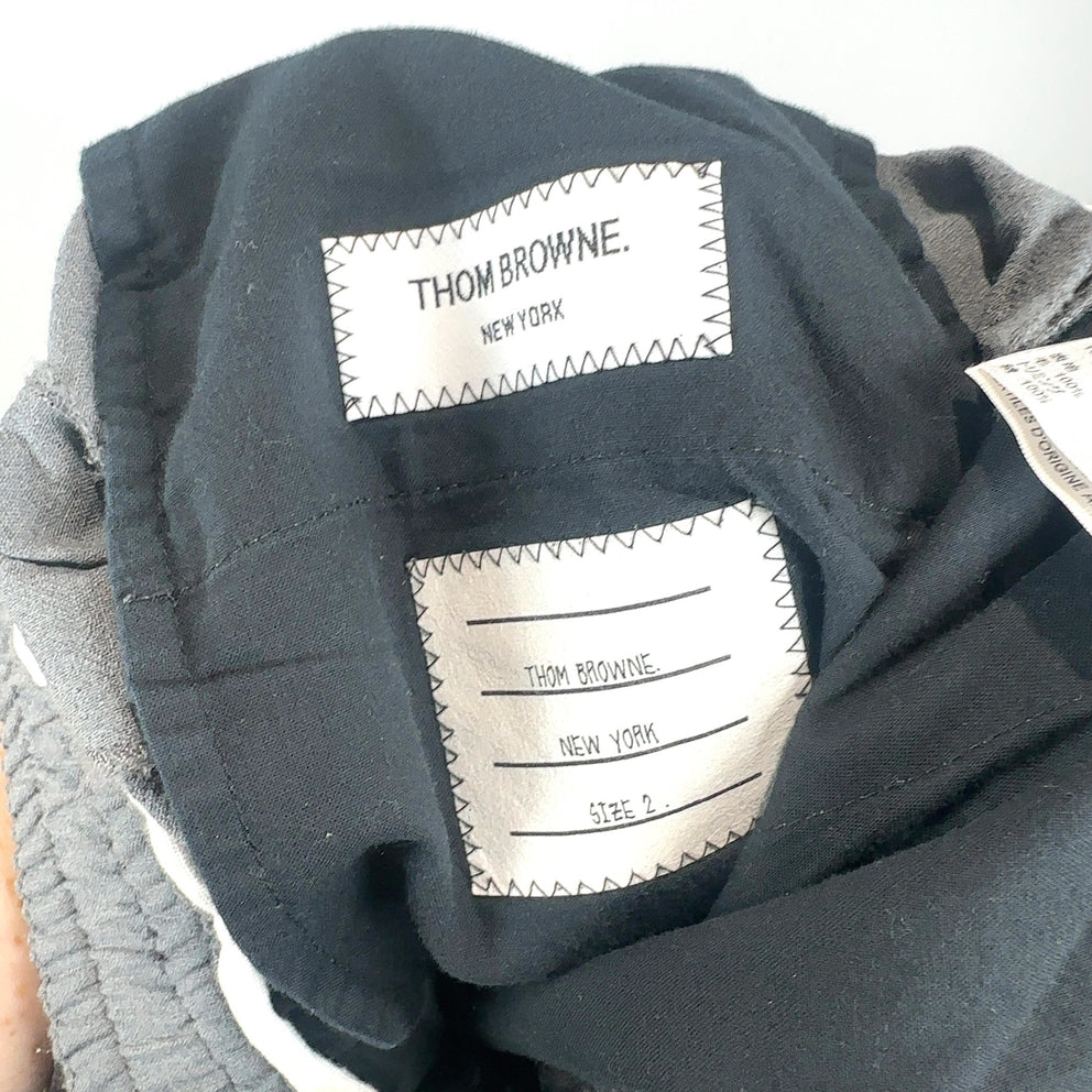 Thom Browne Woostered Woven Wool 4-Bar Pants