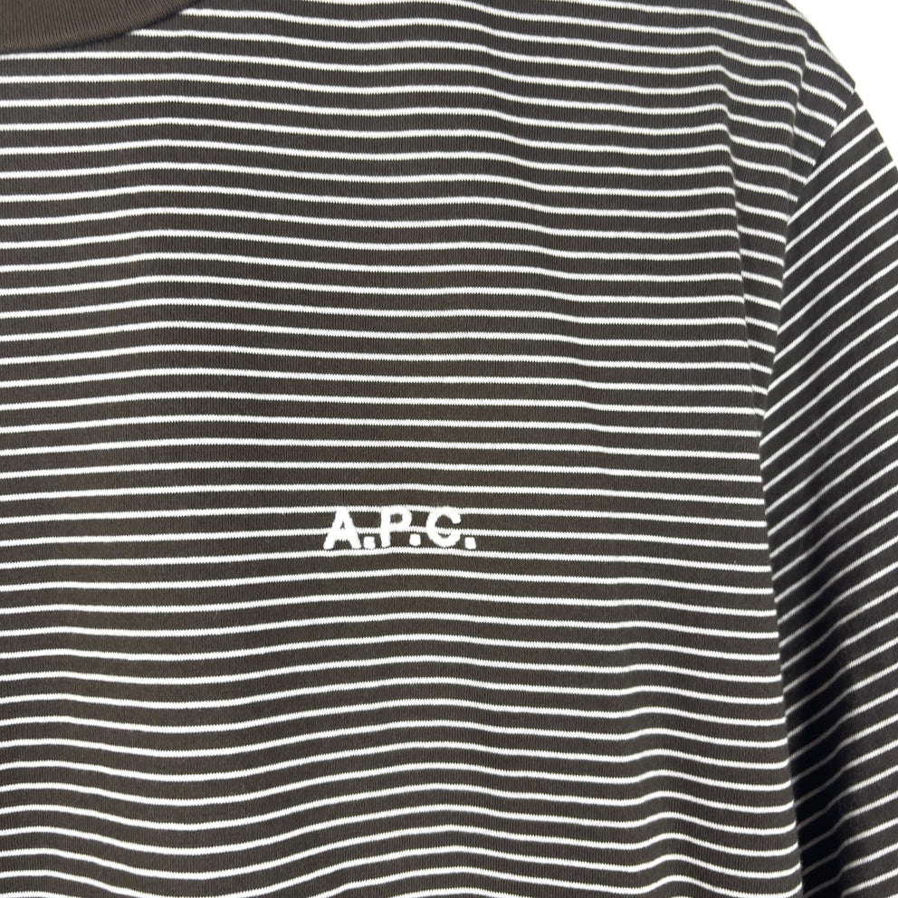 A.P.C Striped Logo T-Shirts