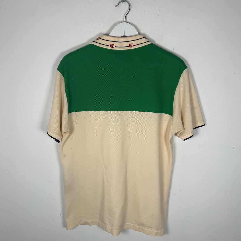Gucci GG Striped Collar Polo Shirt