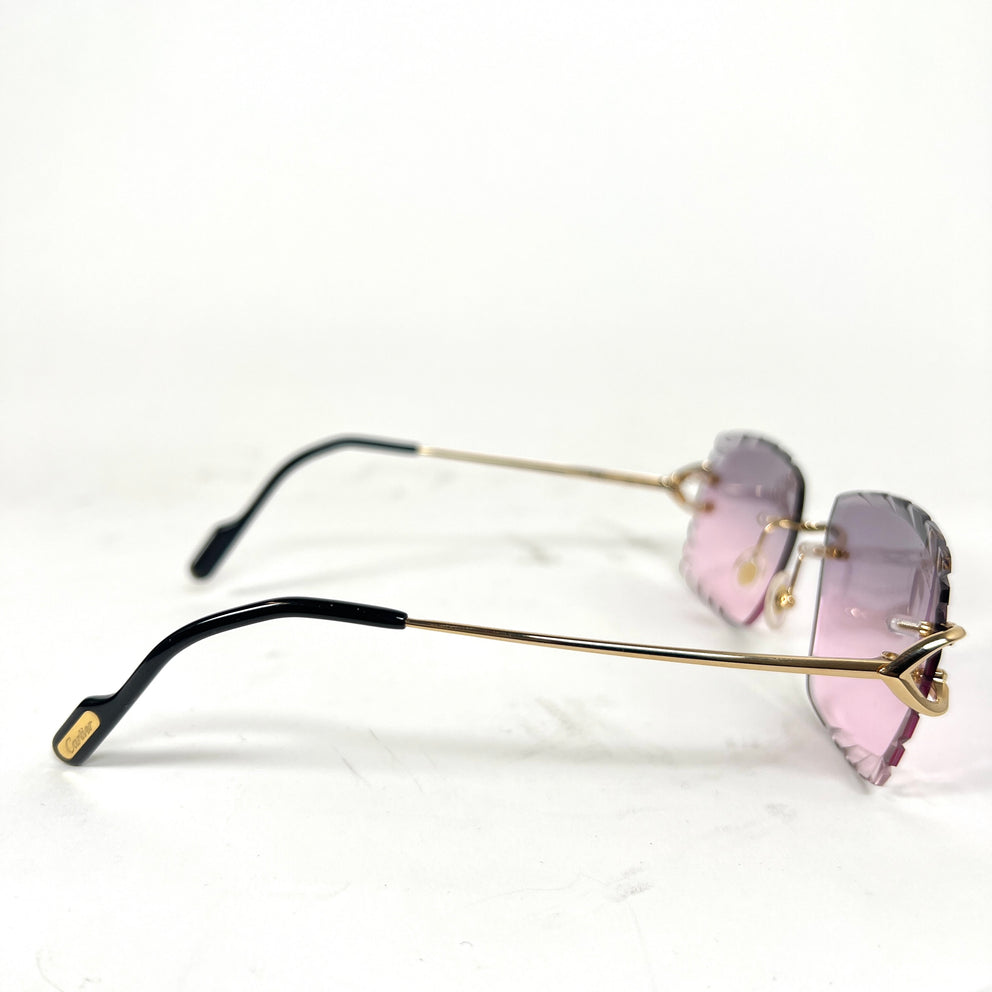 Cartier Pink C Decor Diamond Cut Glasses