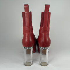 Rick Owens Kiss Heels Red Leather Size 44