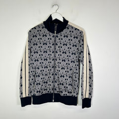 Palm Angels Navy Squared Art Deco Track Jacket Size M