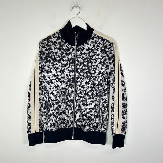 Palm Angels Navy Squared Art Deco Track Jacket Size M