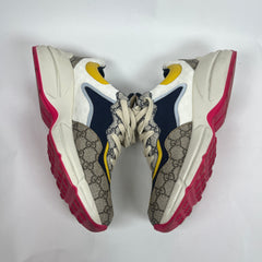 Gucci Beige/Yellow GG Rhyon Sneaker Size GG 11.5