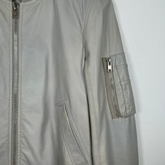 Rick Owens MA-1 Lambskin Pearl Leather Jacket Size S