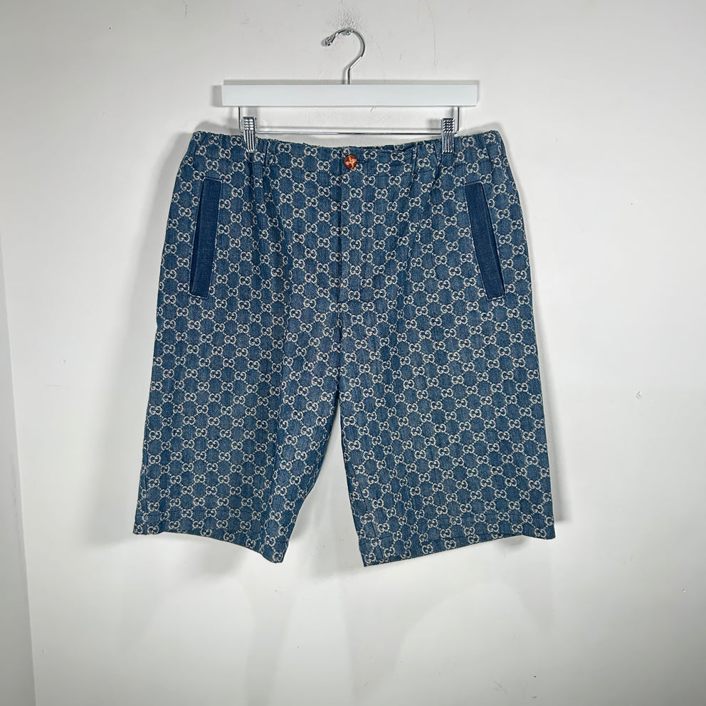 Gucci Denim Monogram Short Size L