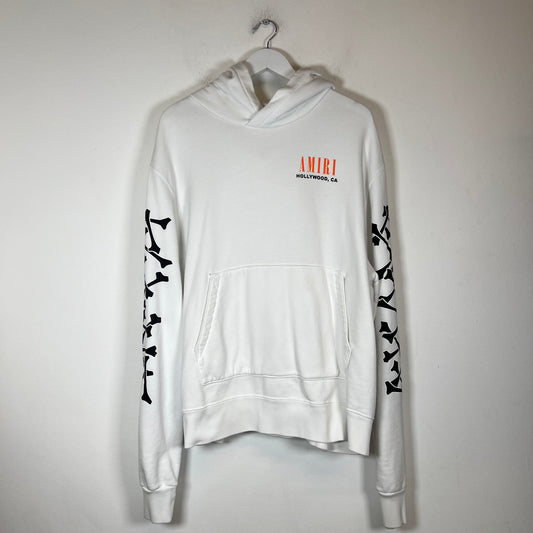 Amiri White/Black Bones Hollywood Hoodie Size XL