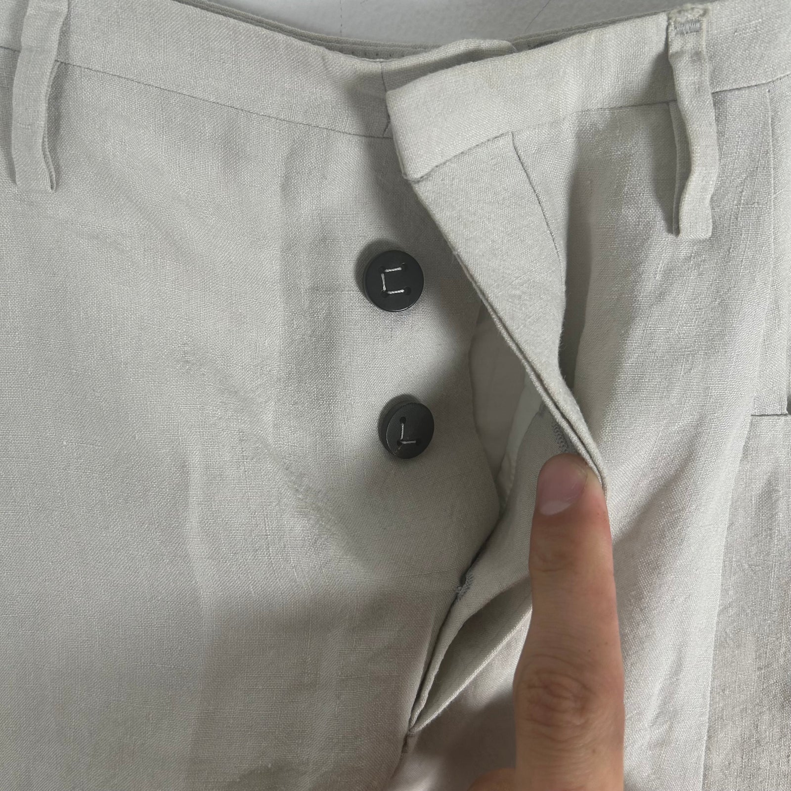 Linen Drop-Crotch Shorts Size 31