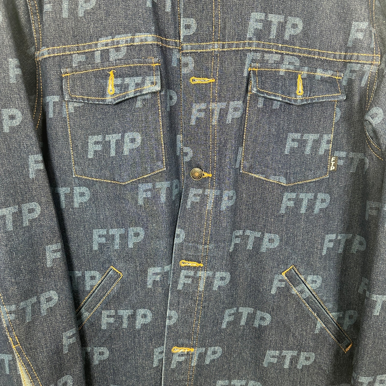 FTP All-Over Print Denim Jacket Size L
