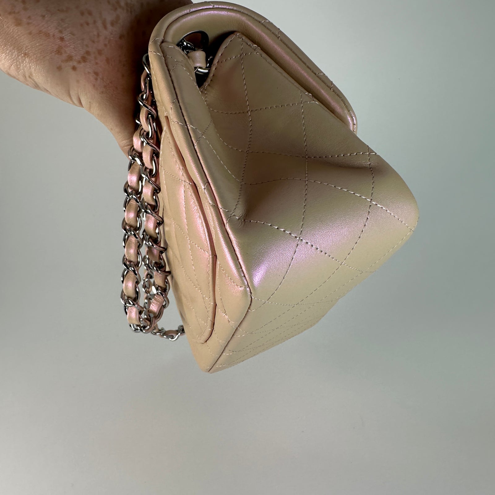 Chanel Mini Square Iridescent Calfskin Flap