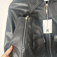 Yves Saint Laurent Rive Gauche 1990's Leather Field Jacket Size 50