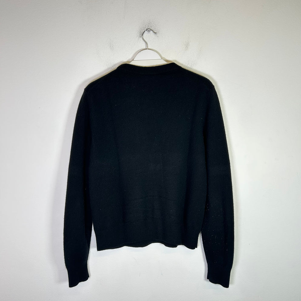 Dior x Kenny Scharf Black CD Logo Cashmere Sweater Size S