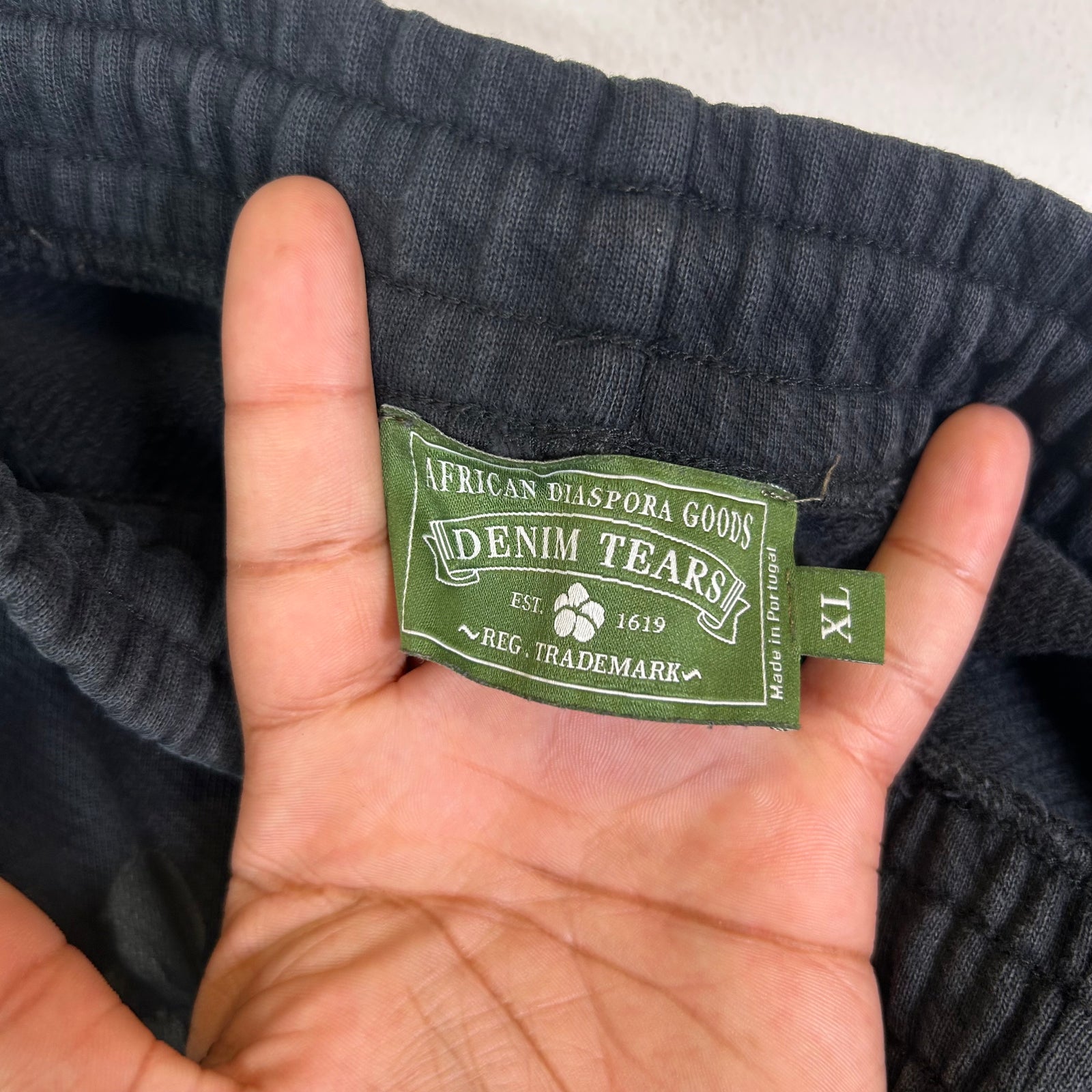 Denim Tears Black Mono Wreath Sweatpants