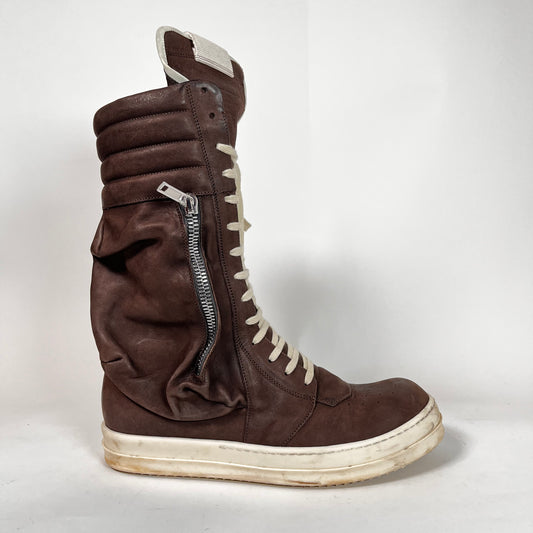 Rick Owens Cargobasket Brown Leather Size 43.5