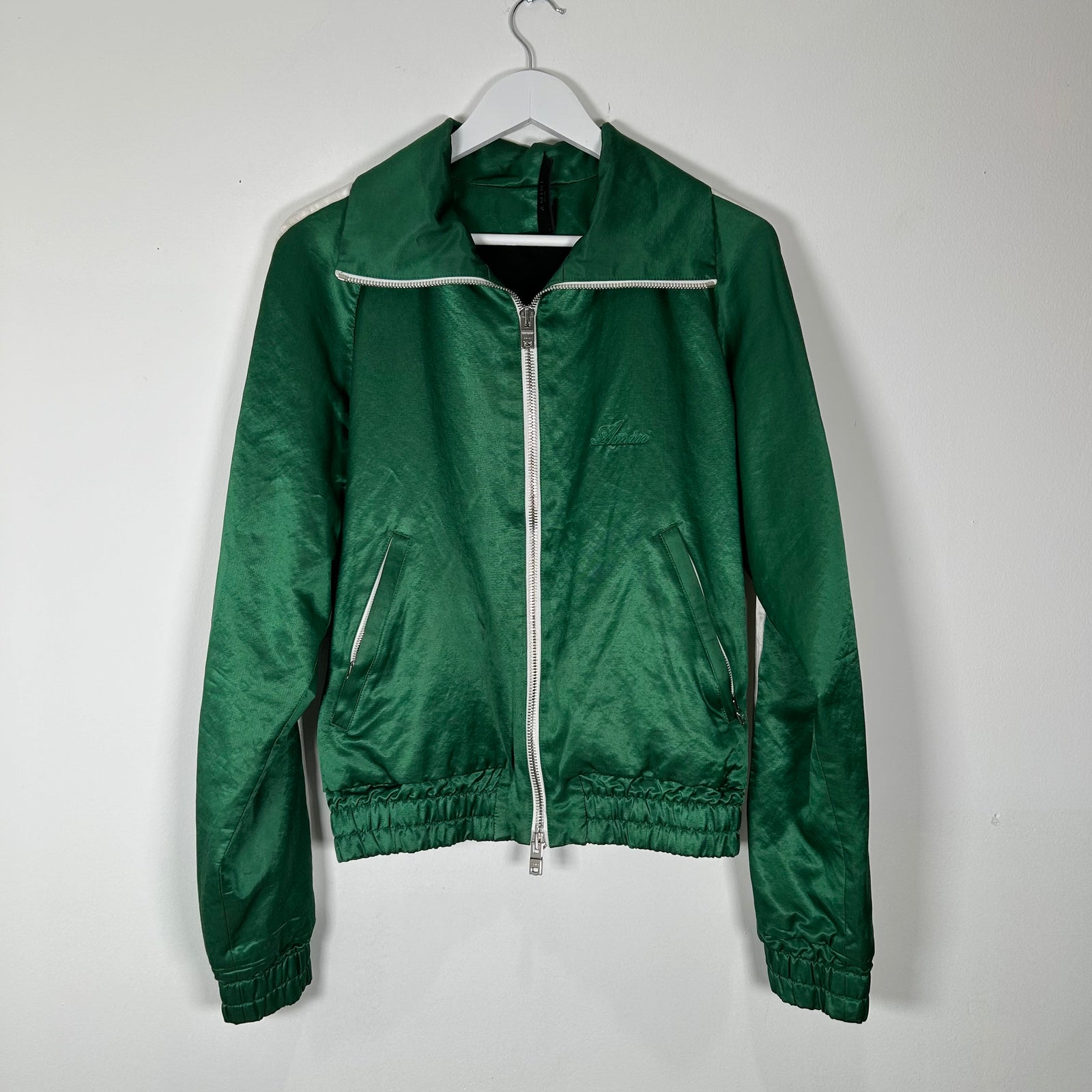 Amiri Green Satin Track Jacket Size S