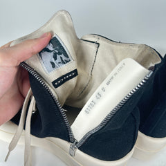 Rick Owens Black Canvas Double Bumper Ramones Size 12