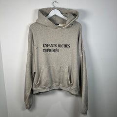 Enfant Riches Deprimes Grey Distressed Logo Hoodie Size XL