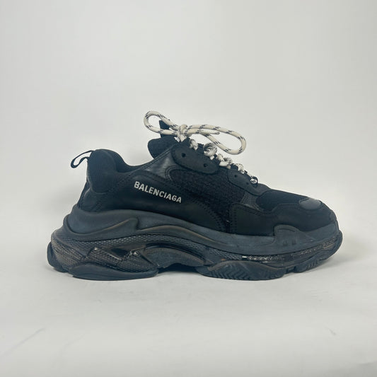 Balenciaga Black/Black Triple S Sneaker Size 10