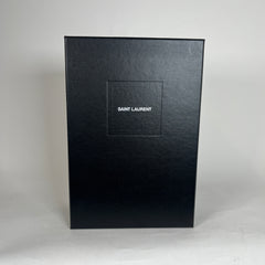 Saint Laurent La 16 Denim Logo Heels Size 37