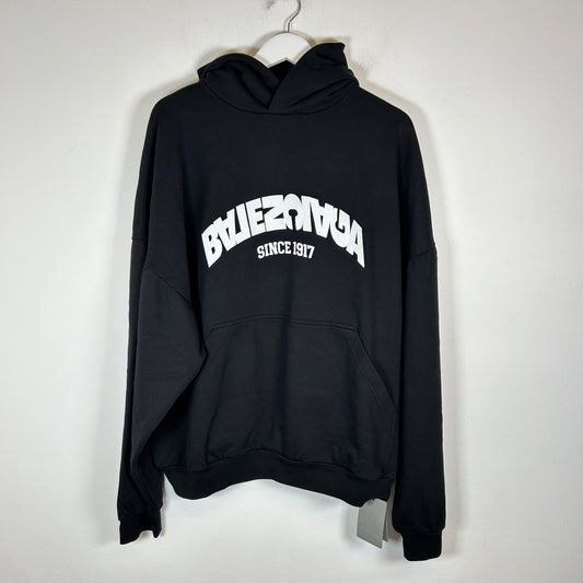 Balenciaga Black Backflip Logo Hoodie Size 2