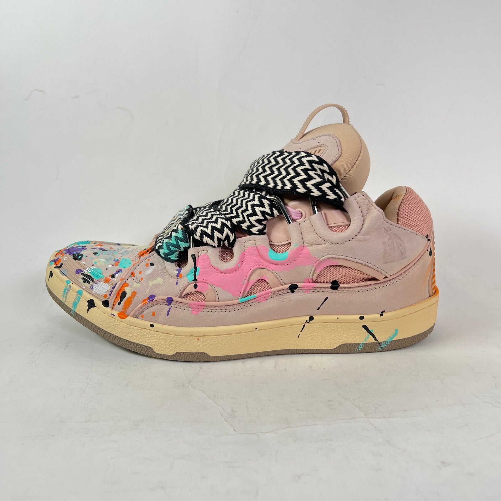 Lanvin X Gallery Dept Pink Paint Splatter Curb Sneaker Size 45
