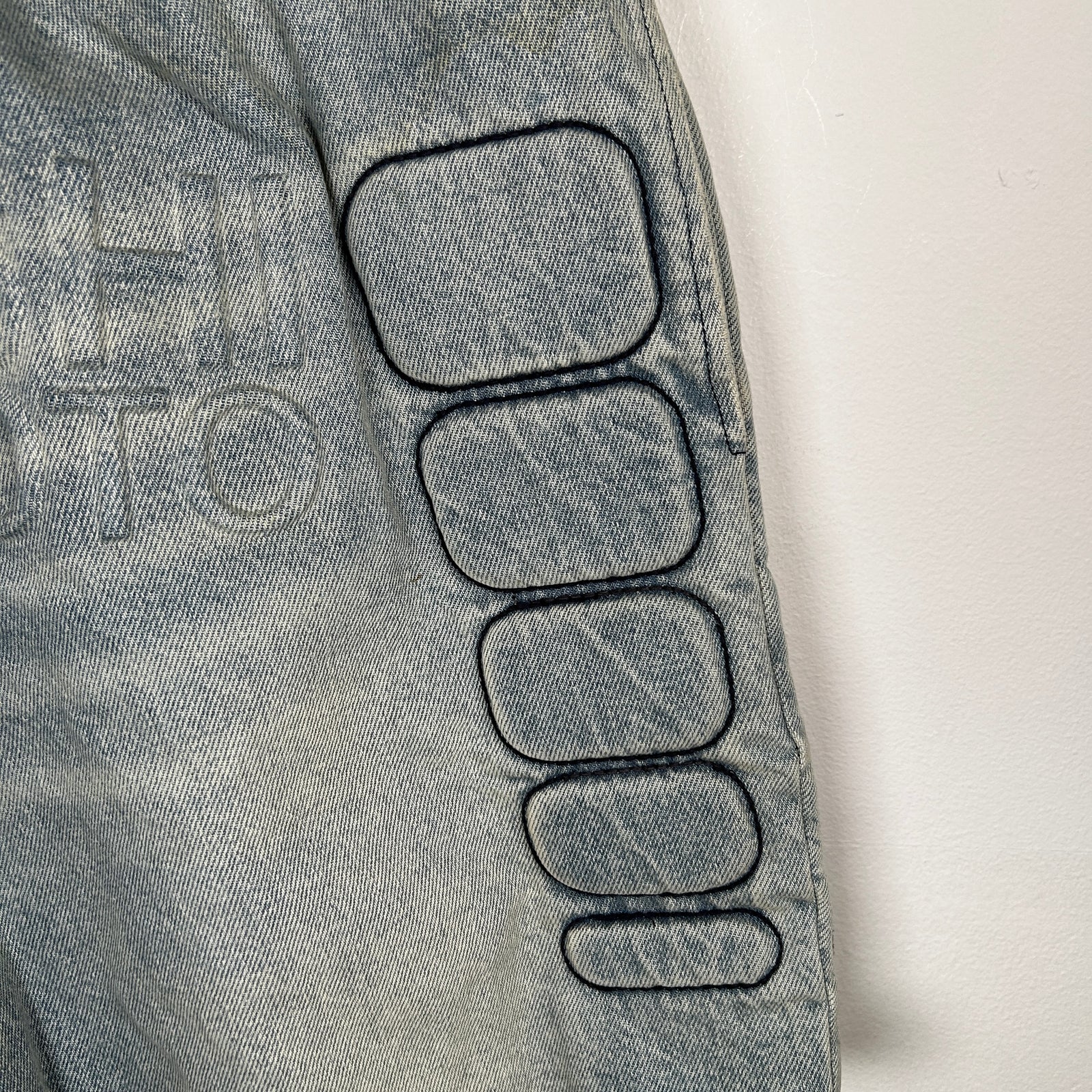 Satoshi Nakakamoto Denim Moto Shorts Size L