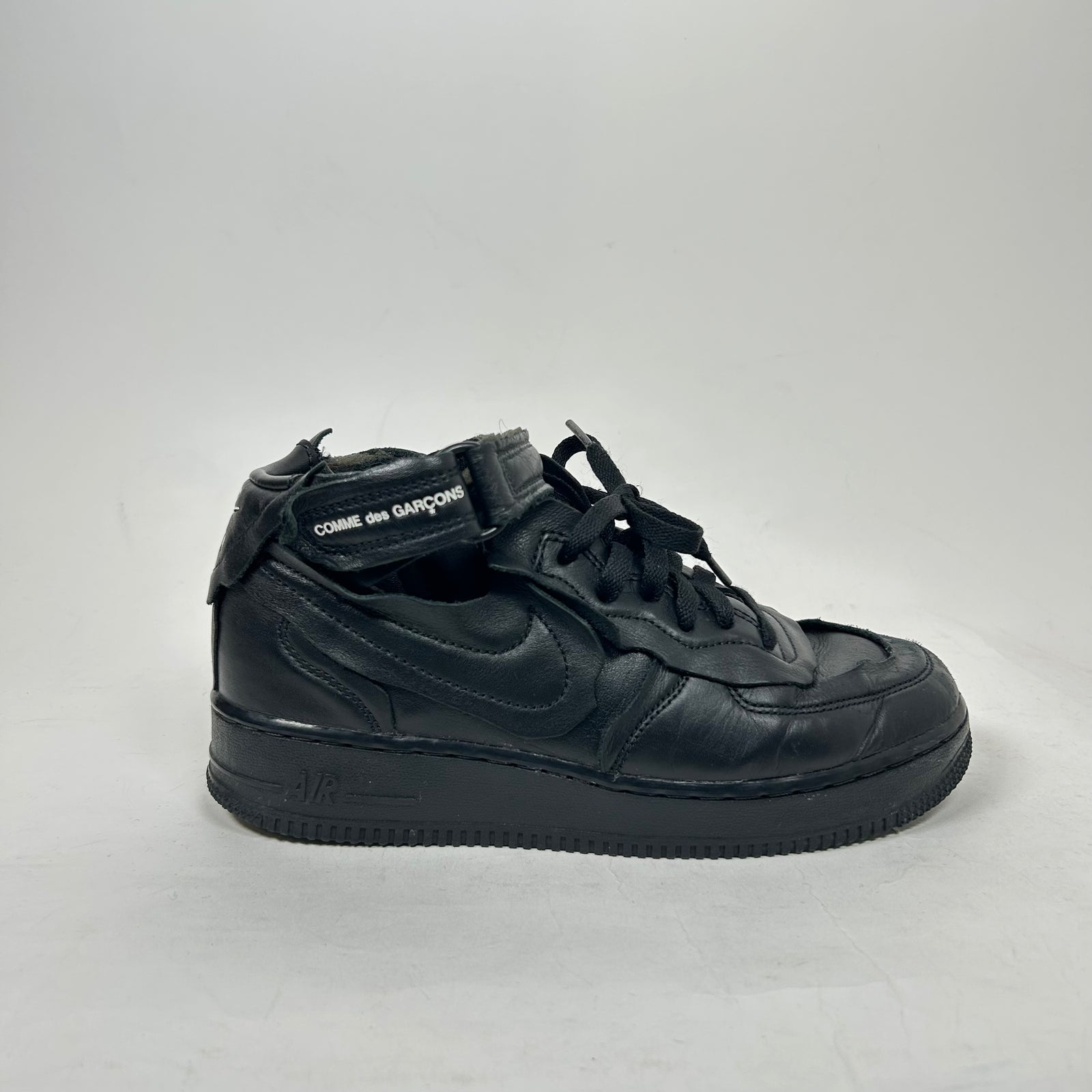 CDG x Nike Black Mid Air Force 1 Size 7
