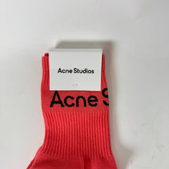 Acne Studios Red Logo Socks