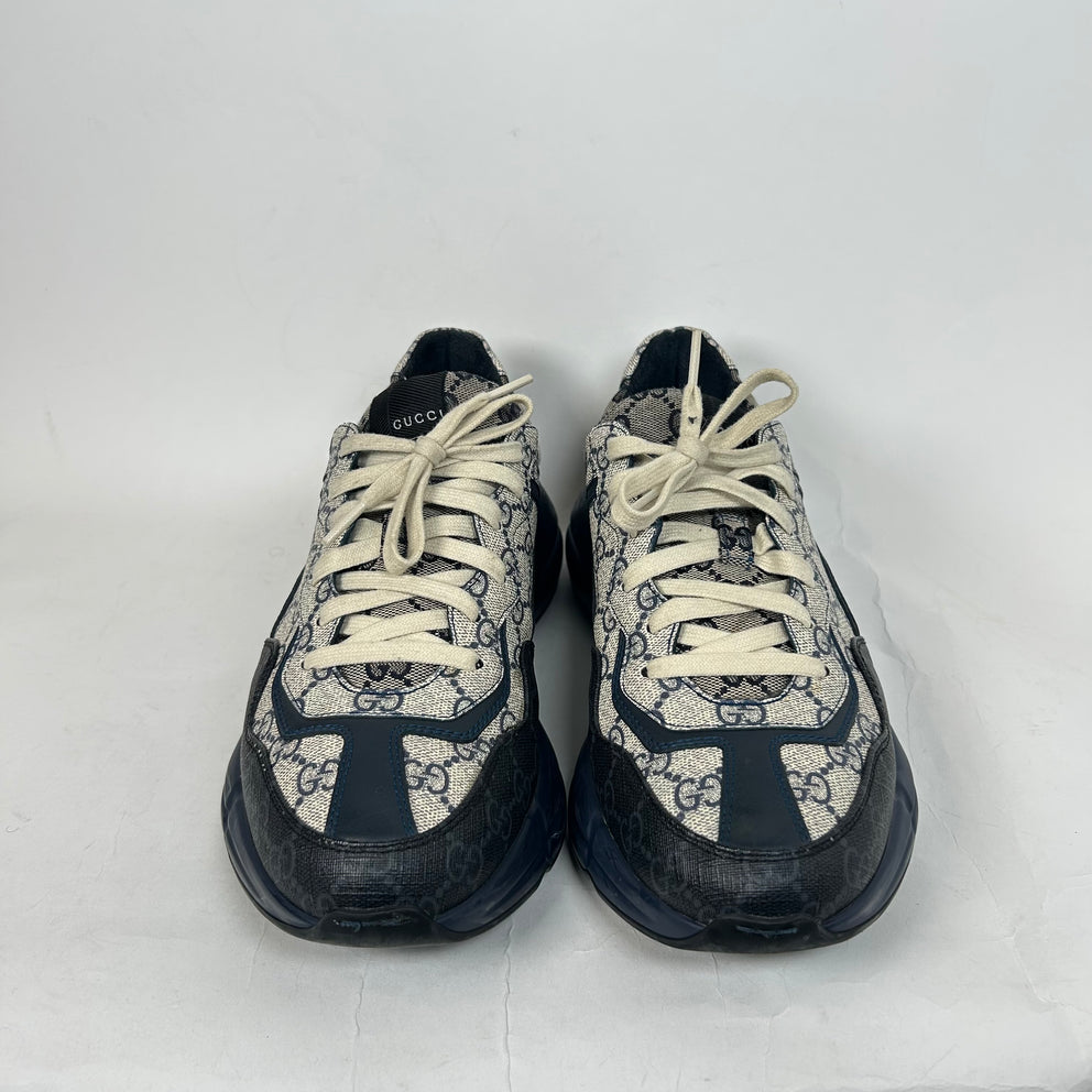 Gucci Navy GG Rhyton Sneaker Size GG 9.5