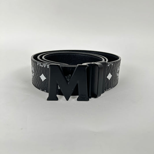MCM Black/White 'M' Belt Size 38