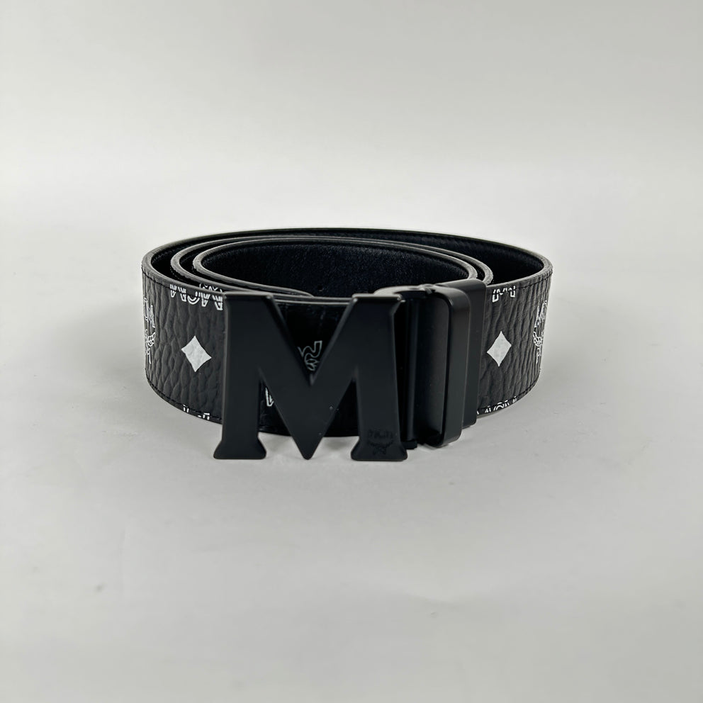 MCM Black/White 'M' Belt Size 38