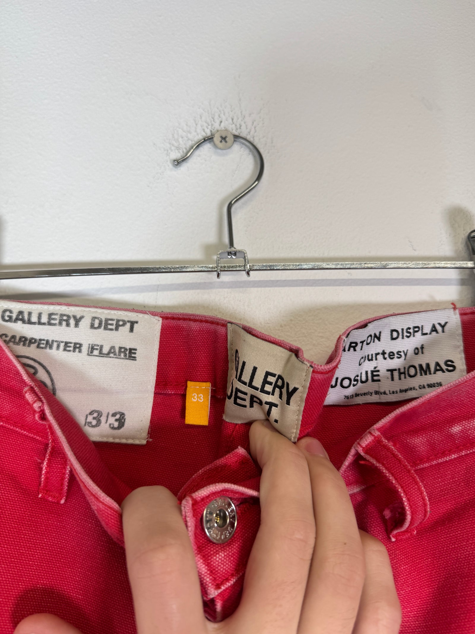 Gallery Dept Red Carpenter Flare Jeans Size 33