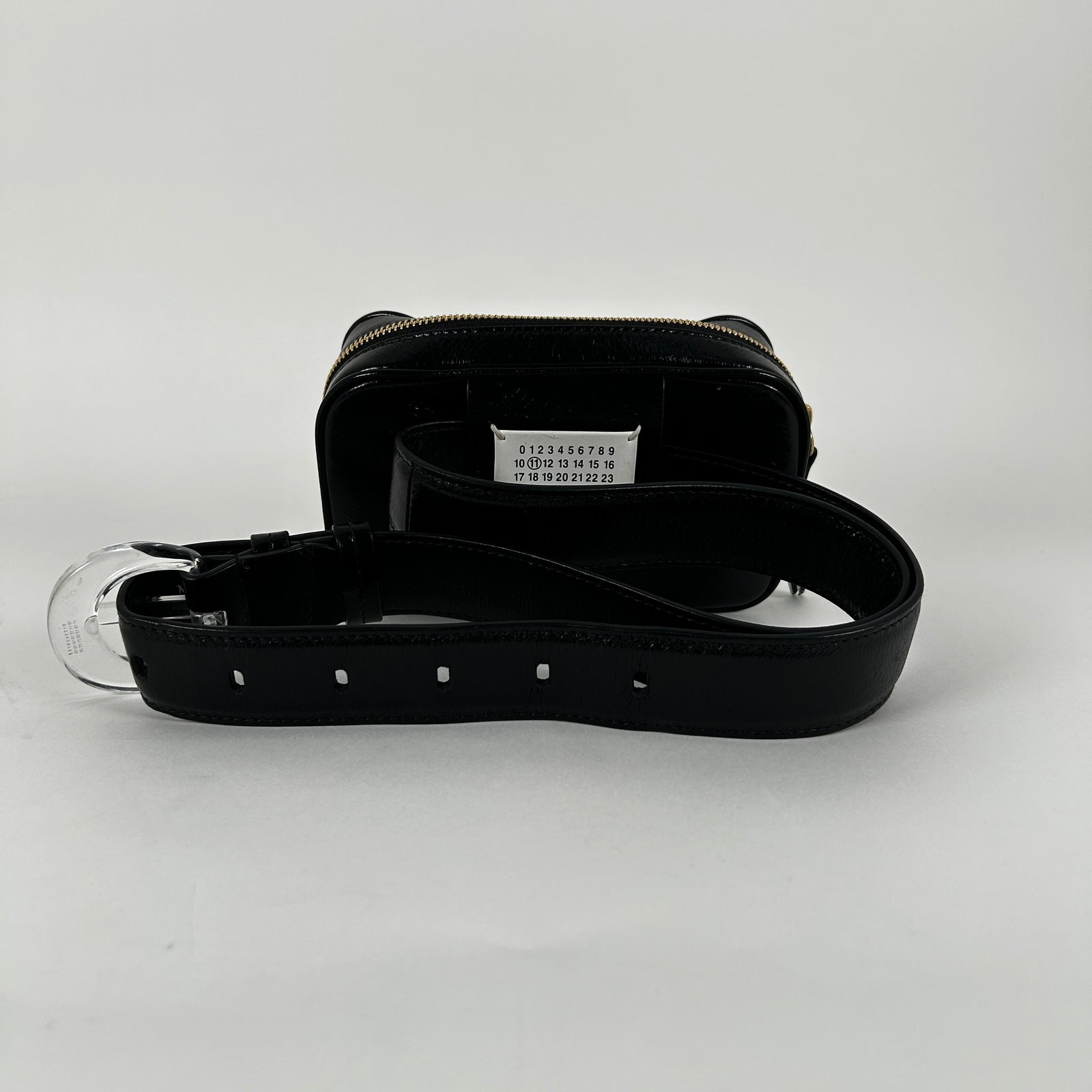 Maison Margiela Black 'Glam Slam' Patent Leather Bag