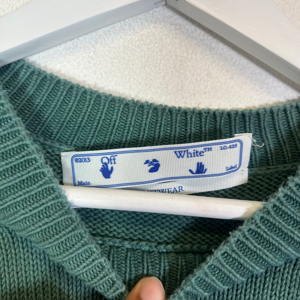 Off-White Rib Knit Tye Dye Sweater
