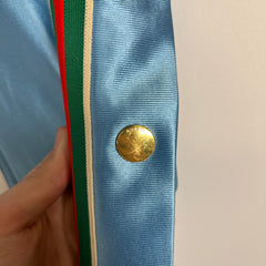 Gucci Shiny Jersey Web Blue Track Pants Size S