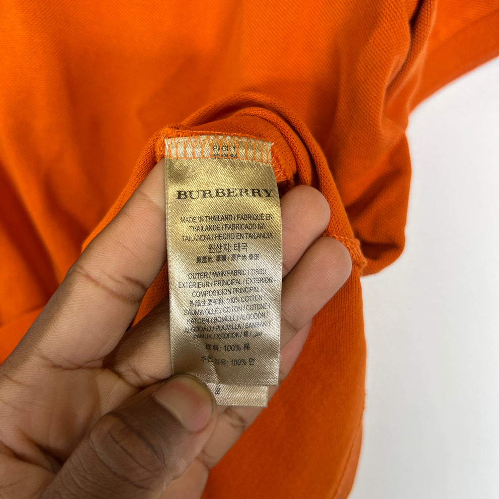 Burberry Orange Check Polo Shirt