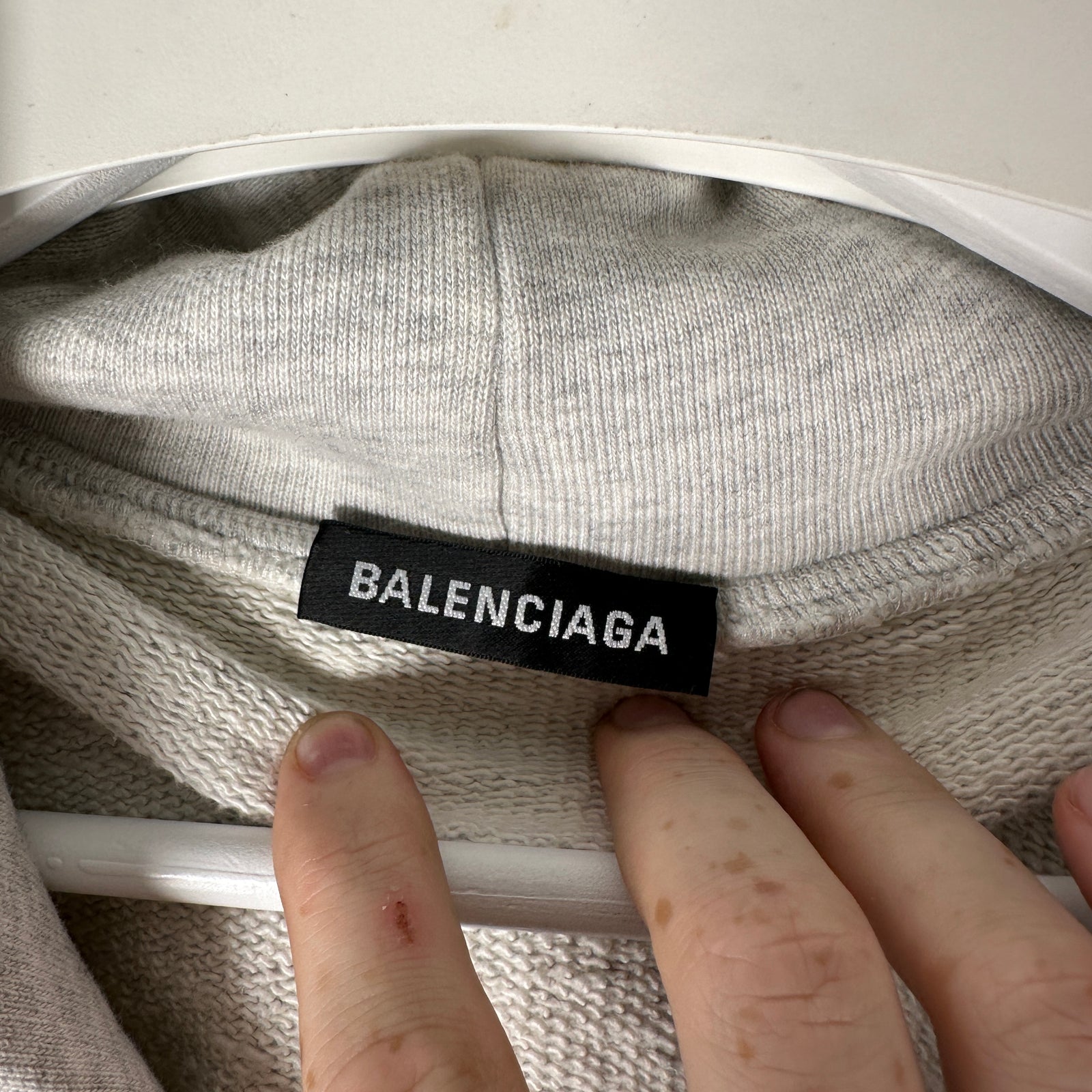 Balenciaga Grey Oversized Logo Hoodie Size S