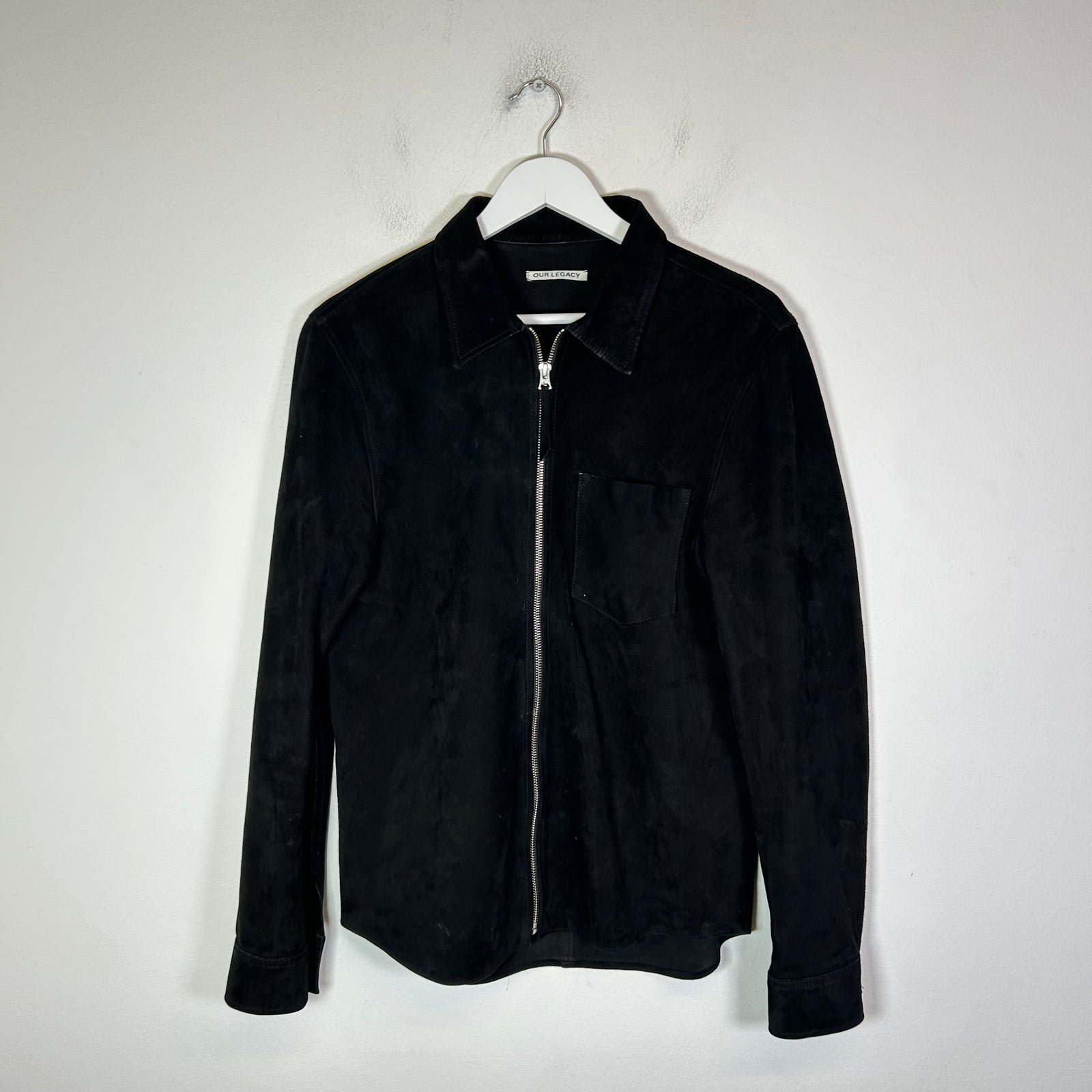 Our Legacy Black Suede Zip Up Jacket Size M
