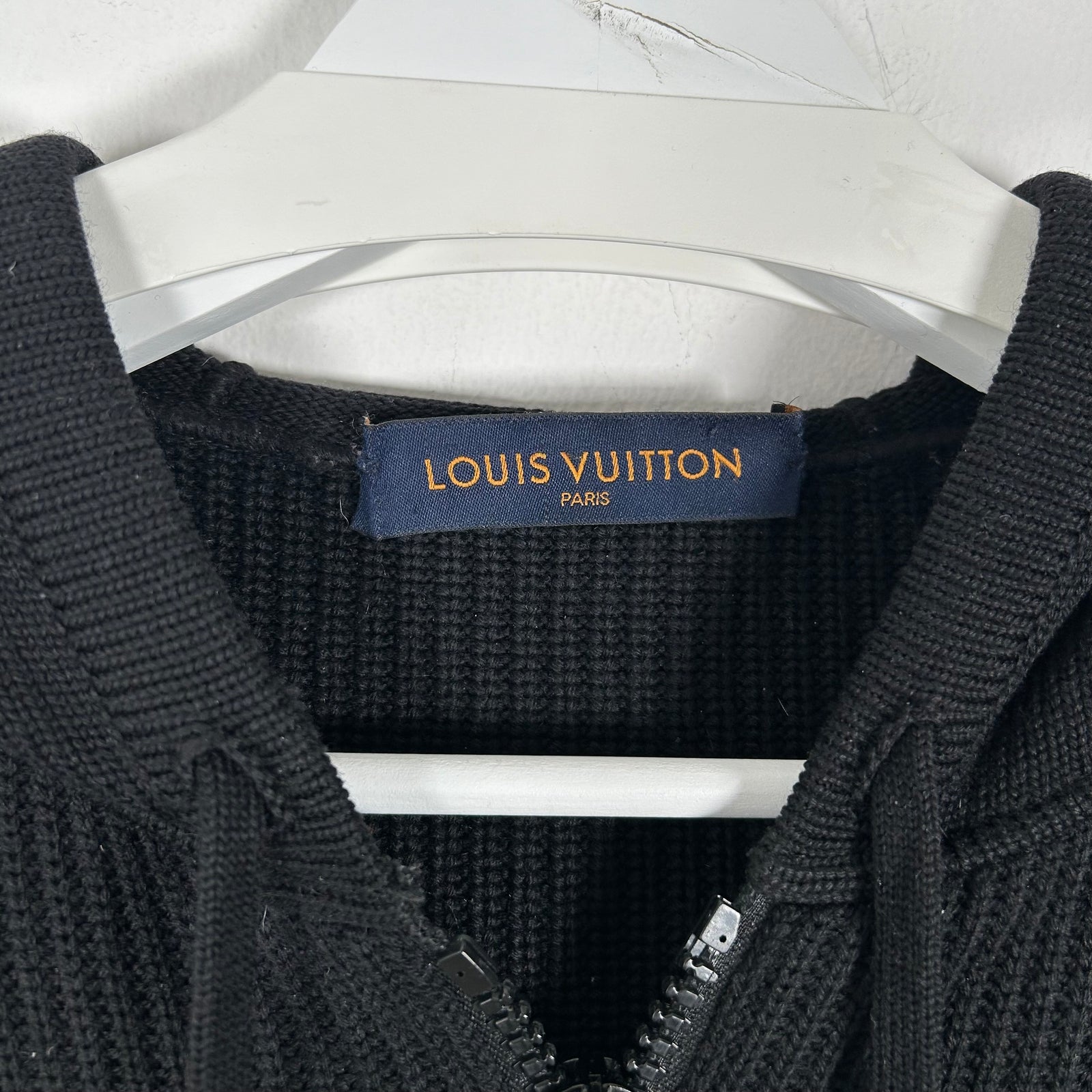 Louis Vuitton 3D Empreinte Pocket Knit Zip Up Hoodie Size XL