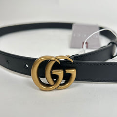 Gucci Black/Gold Small GG Belt SIze 75