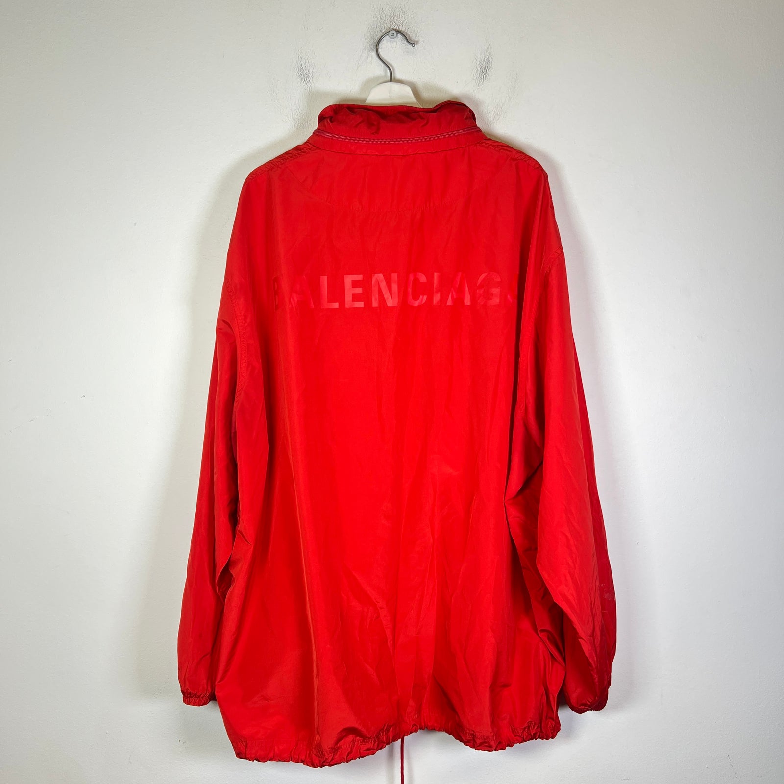 Balenciaga Red Tonal Logo Windbreaker