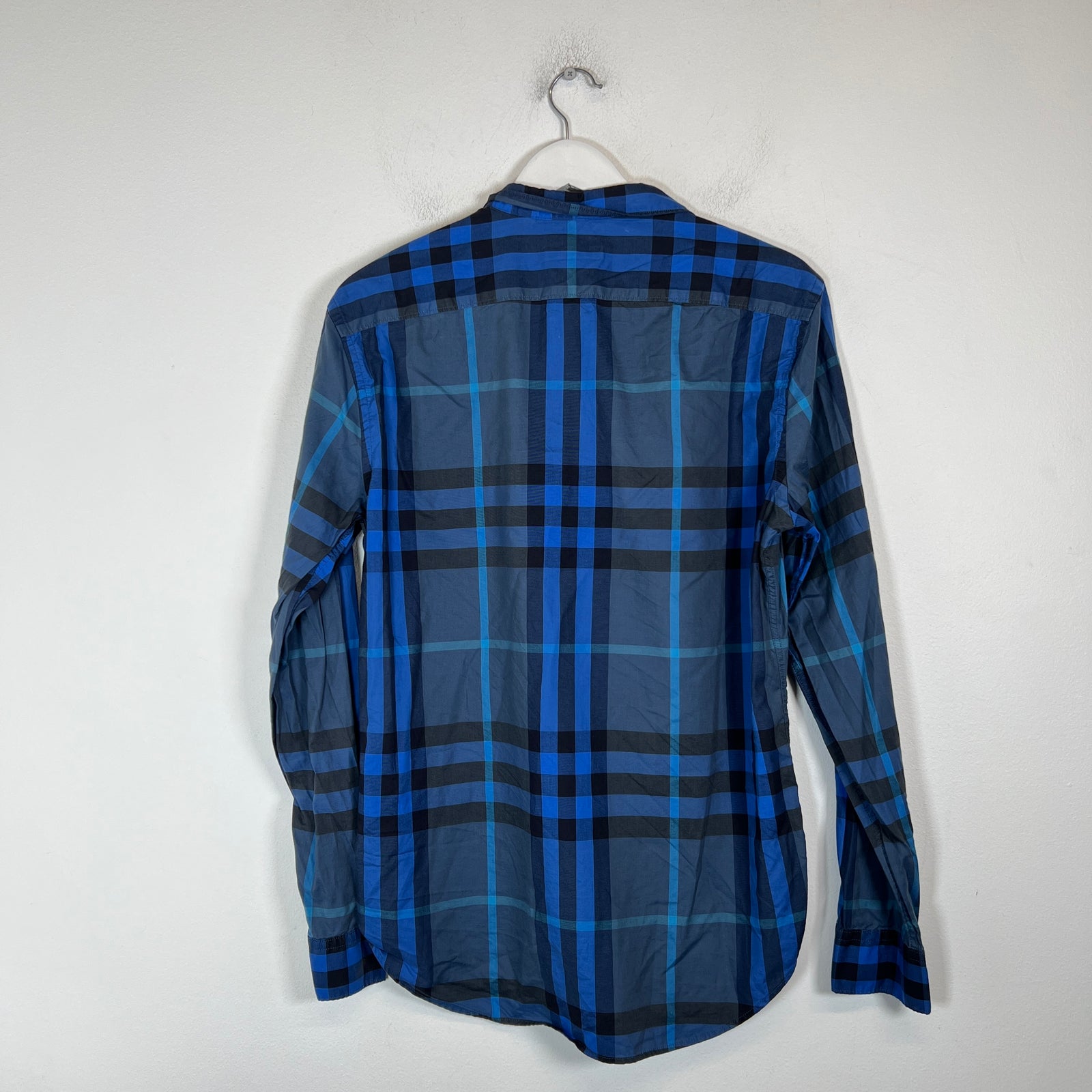 Burberry Blue Vintage Check Button-Up Shirt Size M