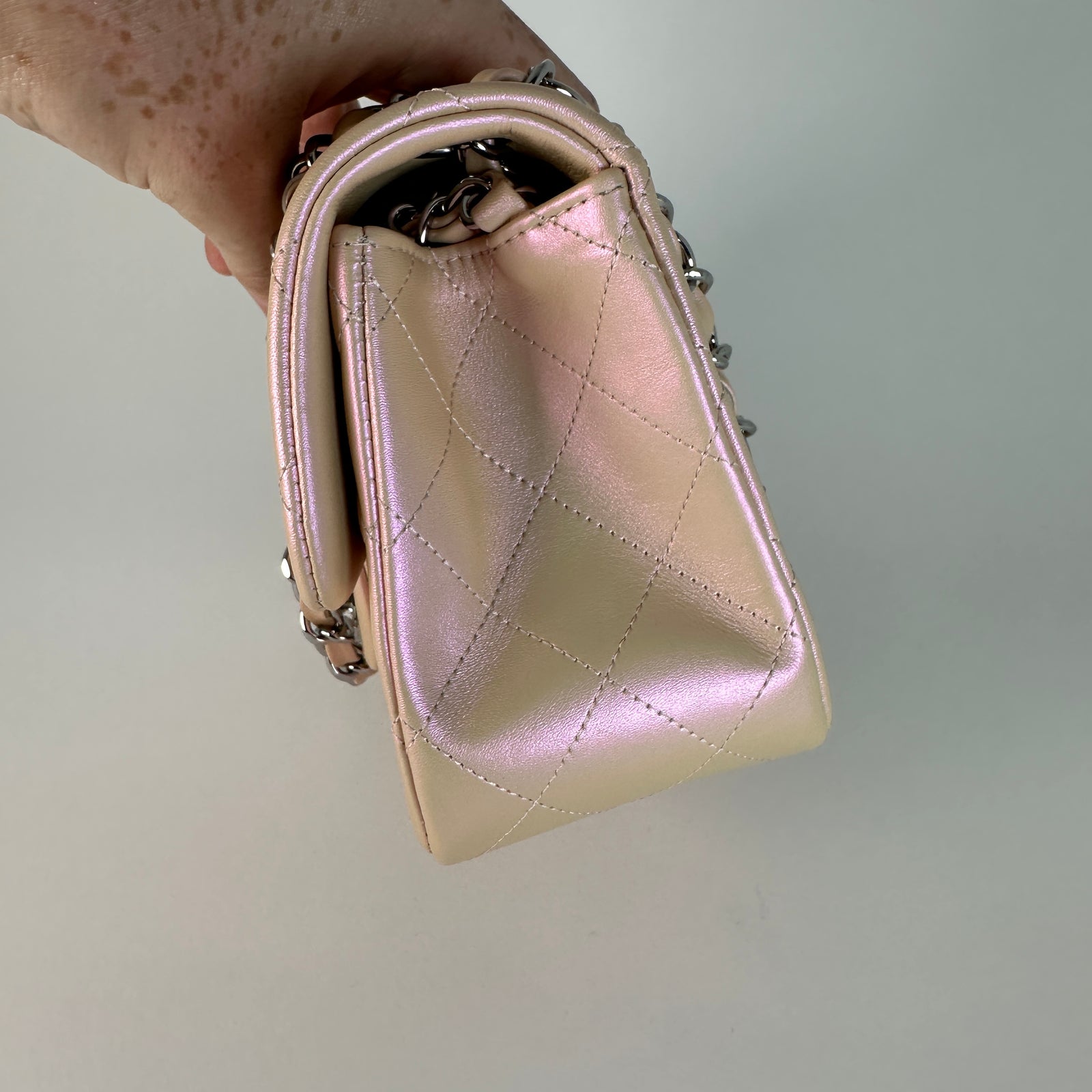 Chanel Mini Square Iridescent Calfskin Flap