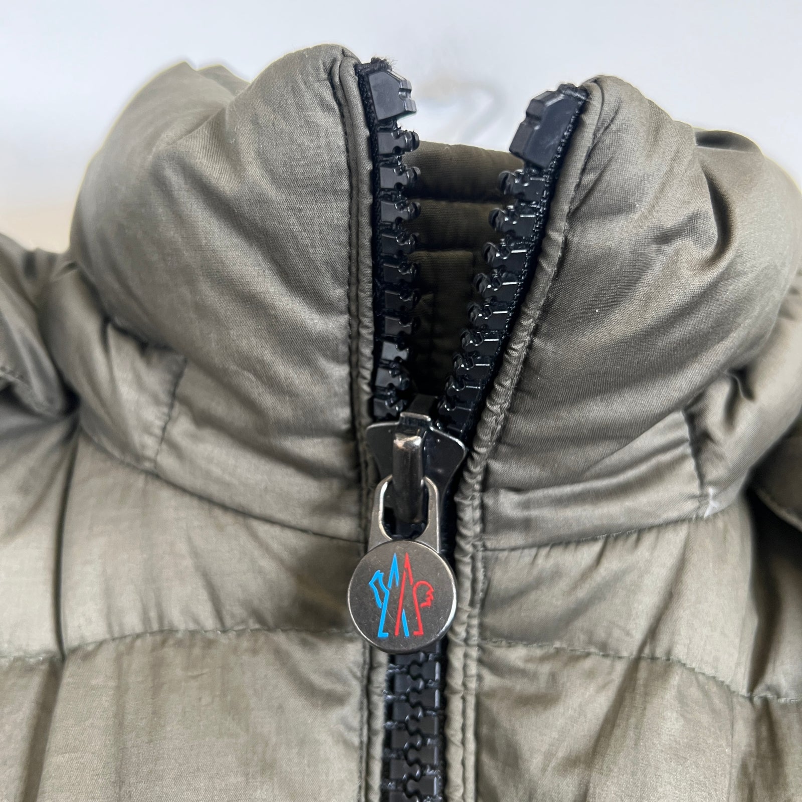 Moncler Olive Mayaf Hooded Fur Jacket Size 4